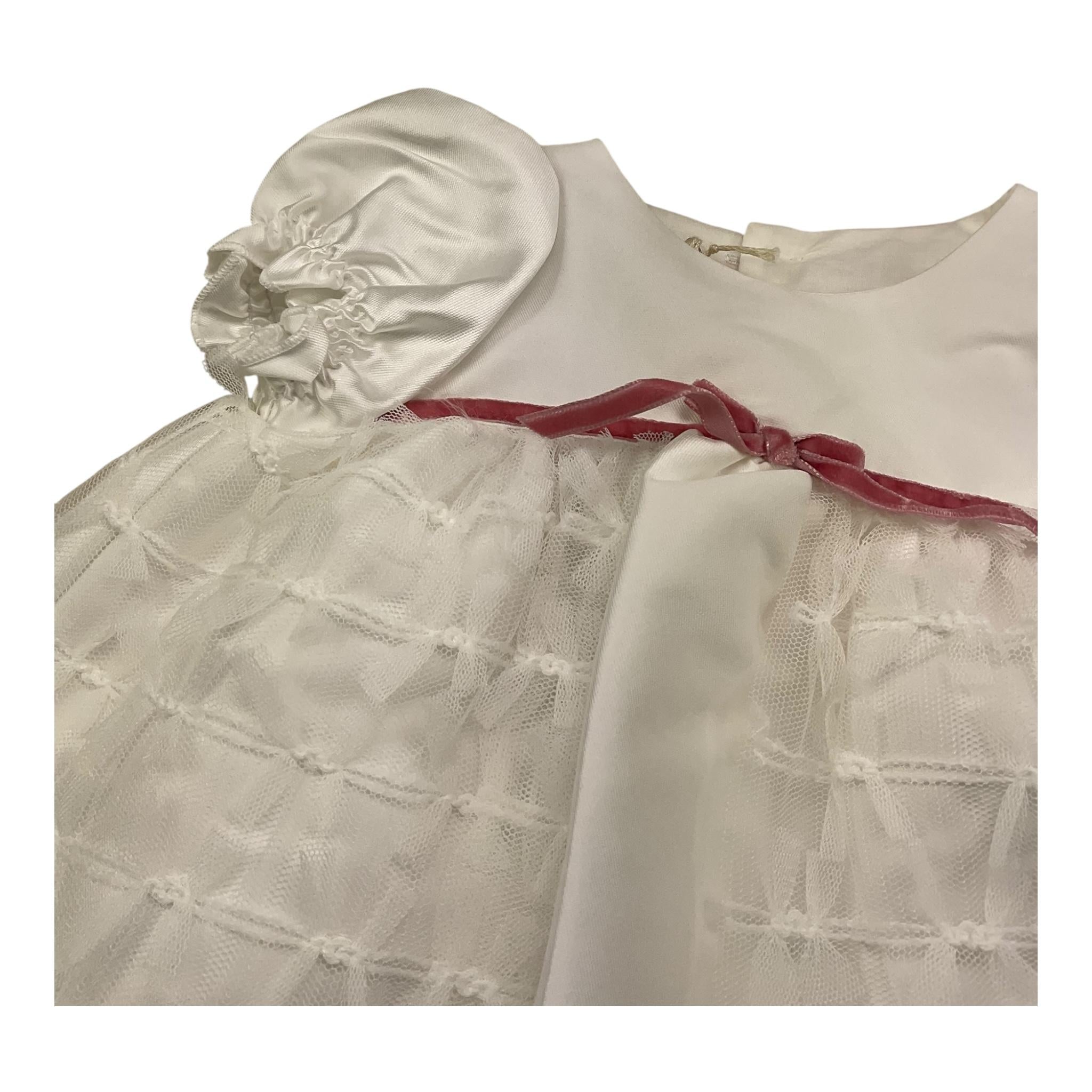 LA STUPENDERIA abito mezza manica tinta unita con culotte Bianco per Neonata CBAB54S60 BIANCO LA STUPENDERIA
