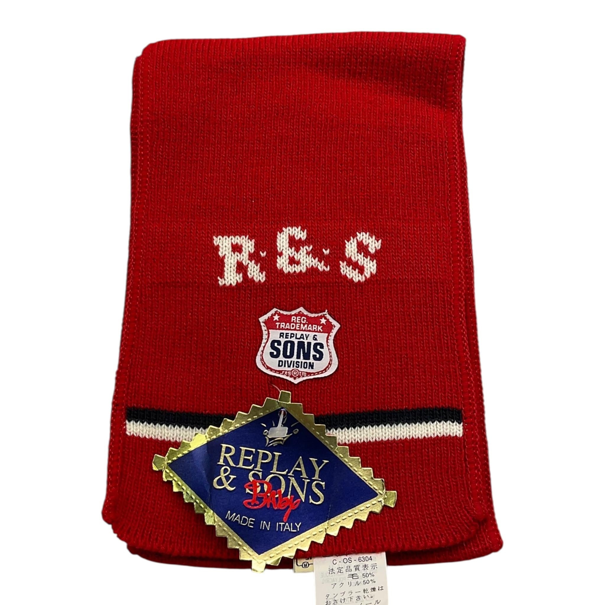 REPLAY & SONS sciarpa tinta unita con ricami Rosso per Bambino Q105 ROSSO REPLAY & SONS