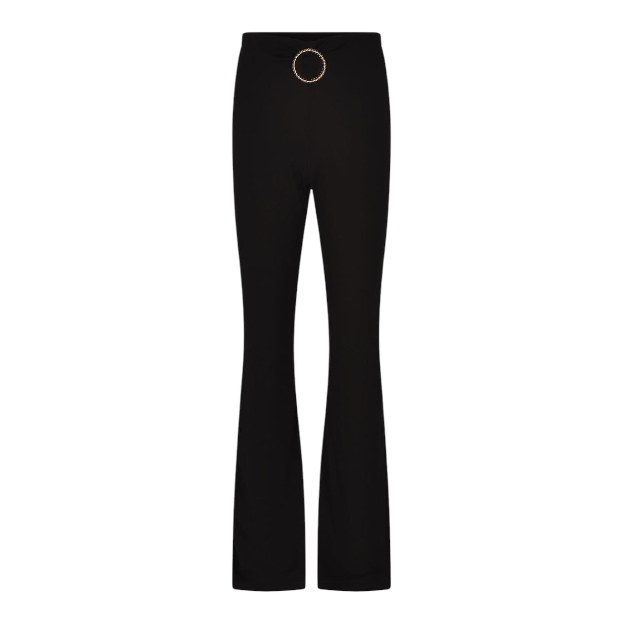 HATE LOVE pantalone modello a zampa tinta unita Nero per Bambina OJPT00487 NERO HATE LOVE