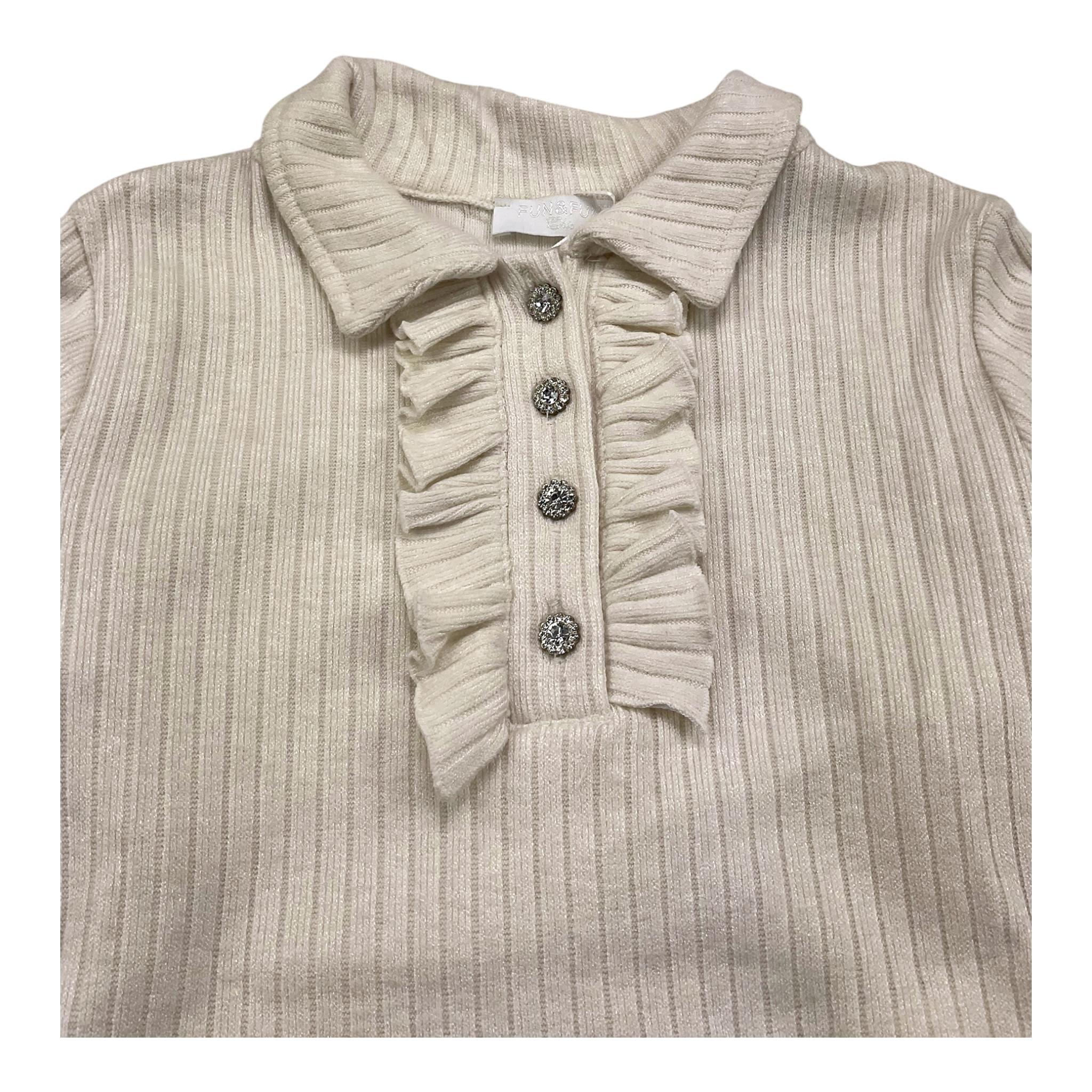 FUN & FUN maglia tinta unita cn colletto Panna per Bambina 15805N PANNA FUN & FUN