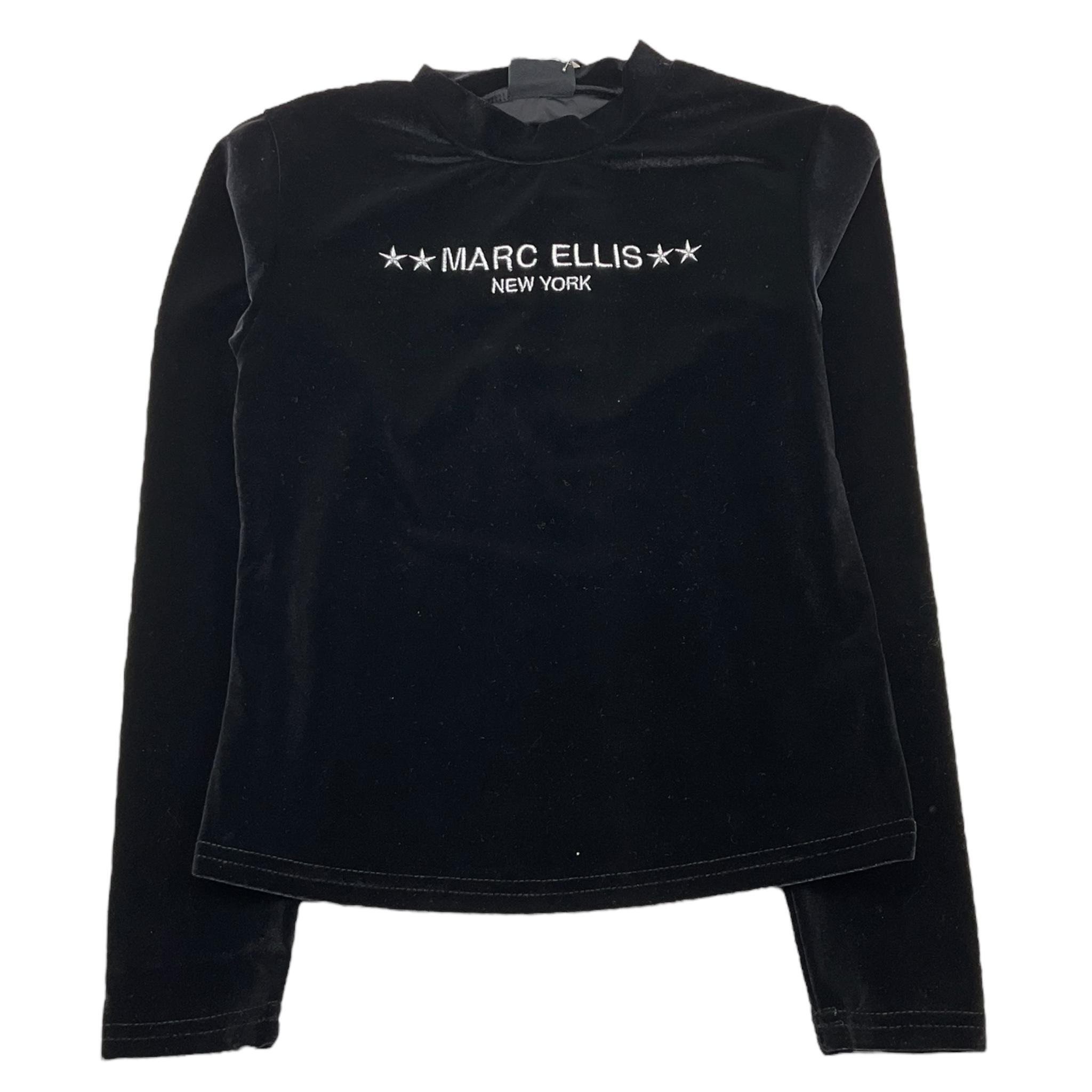 MARC ELLIS shirt in velluto tinta unita con logo Nero per Bambina JMJTS15744 NERO MARC ELLIS