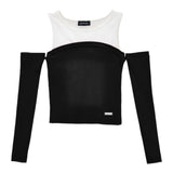 MONNALISA shirt bicolore a costine Bianco/nero per Bambina 41D606 BIANCO/NERO MONNALISA
