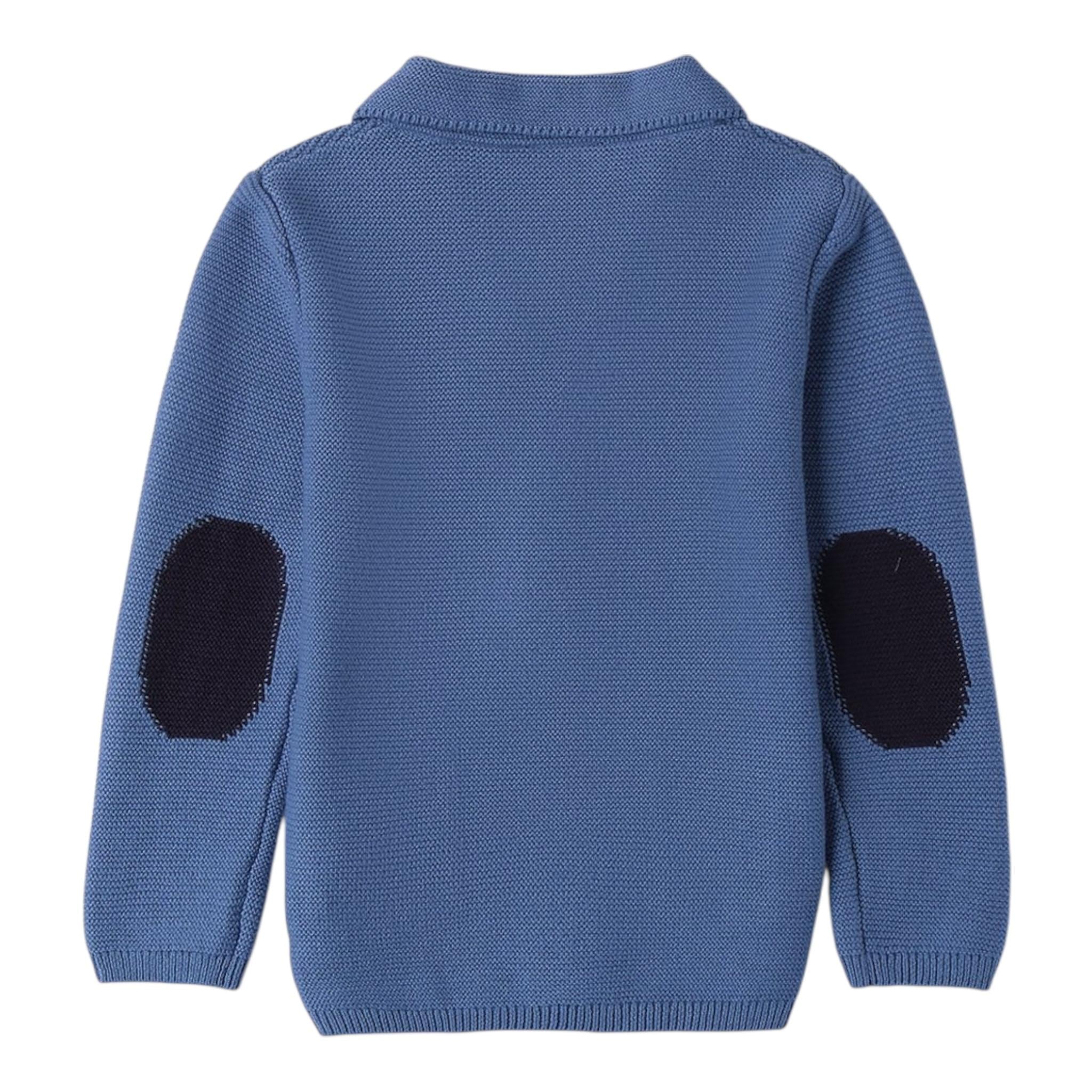 SARABANDA giacca in maglia tinta unita con toppe Blu per Bambino 0A104XX BLU SARABANDA