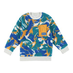STELLA McCARTNEY felpa girocllo tinta unita con fantasia tessuto teddy Bianco per Bambino TV4R80 BIANCO STELLA McCARTNEY