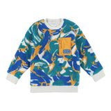 STELLA McCARTNEY felpa girocllo tinta unita con fantasia tessuto teddy Bianco per Bambino TV4R80 BIANCO STELLA McCARTNEY