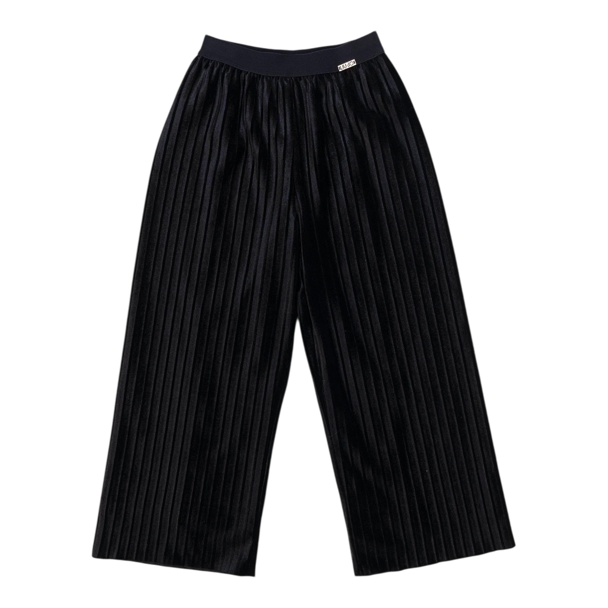 LIU JO pantalone tinta unita modello a palazzo Nero per Bambina KF4137J4529 NERO LIU JO