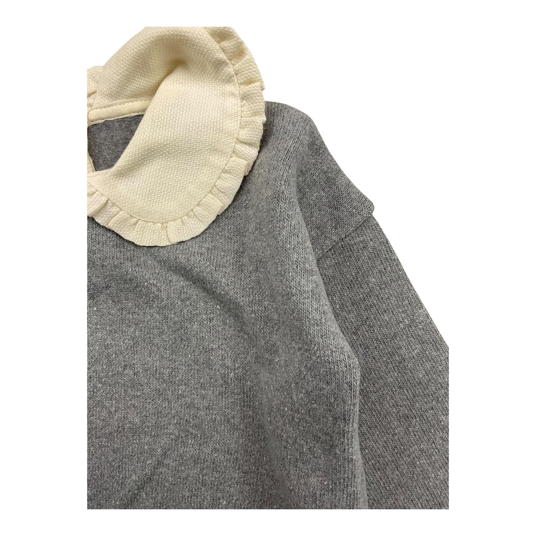 ZHOE & TOBIAH felpa tinta unita con colletto in contrasto Grigio per Neonata KTT23 GRIGIO ZHOE & TOBIAH