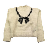 MONNALISA maglia girocollo tinta unita con ricami Panna per Bambina 796605RG PANNA MONNALISA