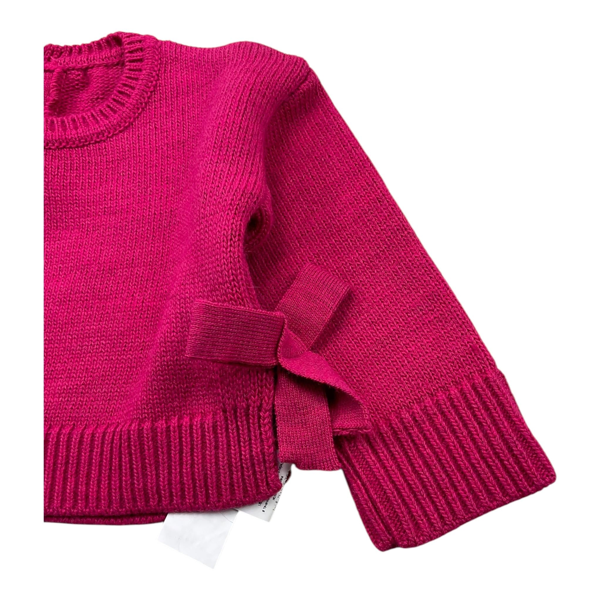 M+E' maglia girocollo tinta unita con fiocchi Fuxia per Neonata UE1036 FUXIA M+E'