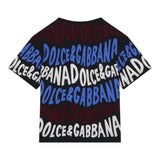 DOLCE & GABBANA t-shirt girocollo tinta unita con stampa Blu per Bambino L4JTHV BLU DOLCE & GABBANA