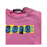 DSQUARED2 felpa chiusa girocollo tinta unita con logo Rosa per Neonato DQ2496N ROSA DSQUARED2