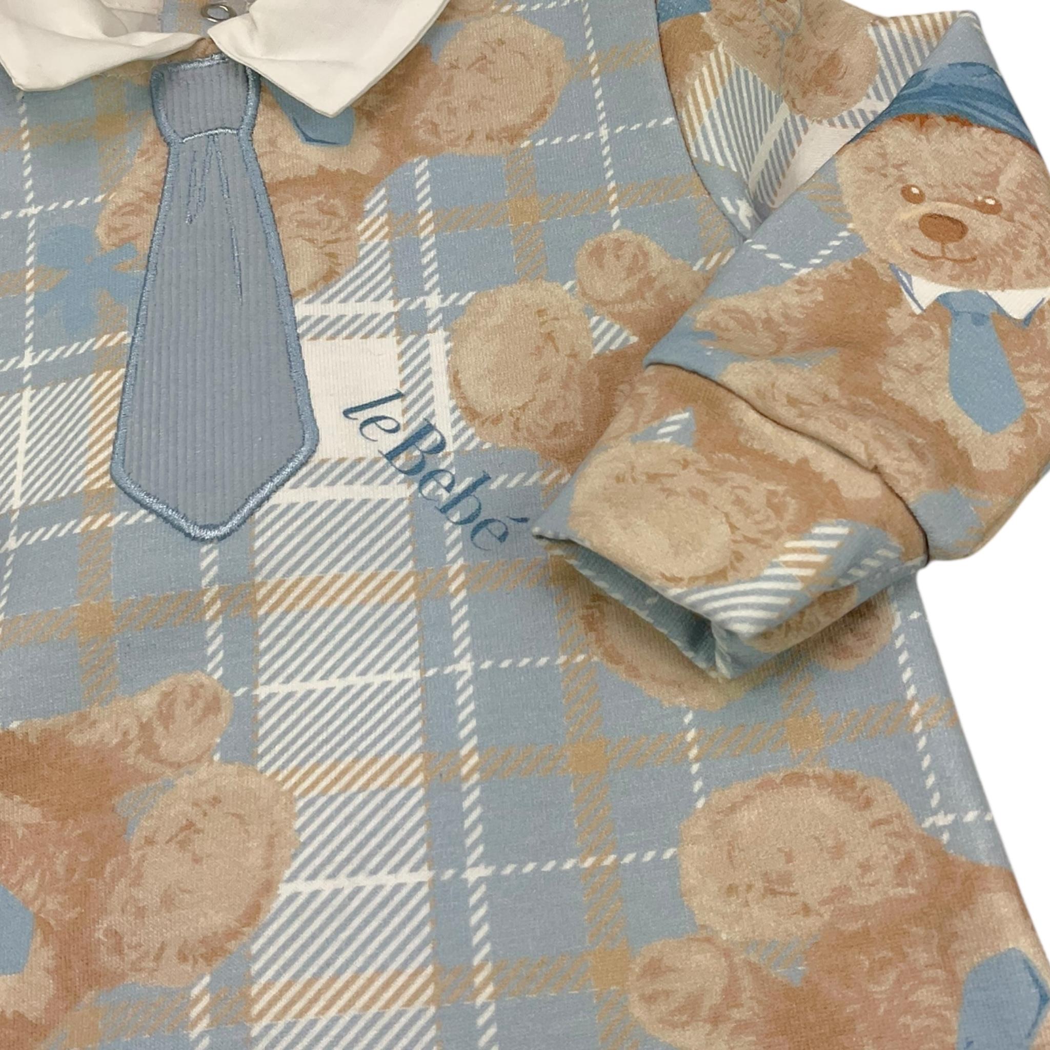 LE BEBE' tutina tinta unita con stampa Azzurro per Neonato LBB3727 AZZURRO LE BEBE'