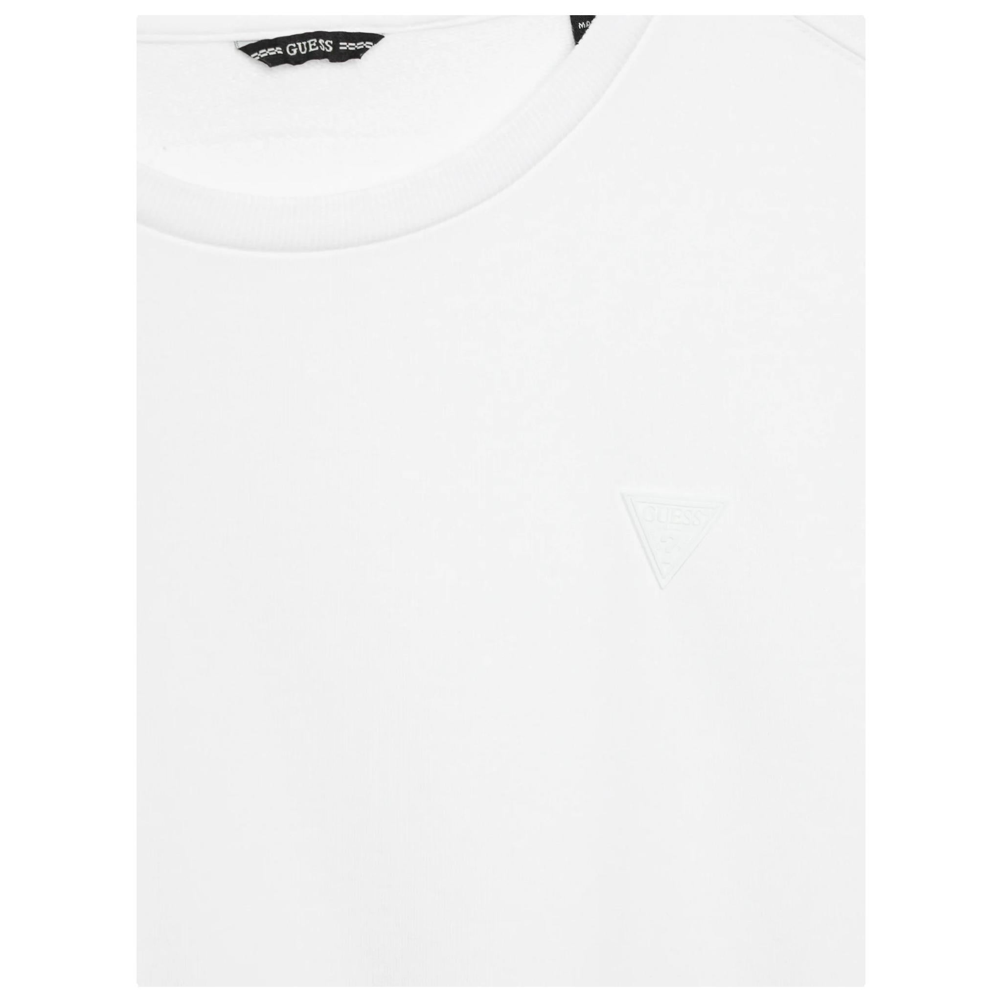 GUESS felpa chiusa girocollo tinta unita con logo Bianco per Bambino L4YQ05KAD73 BIANCO GUESS
