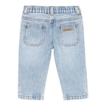 MOSCHINO jeans tinta unita con elastico in vita Azzurro per Neonato MUP054 AZZURRO MOSCHINO