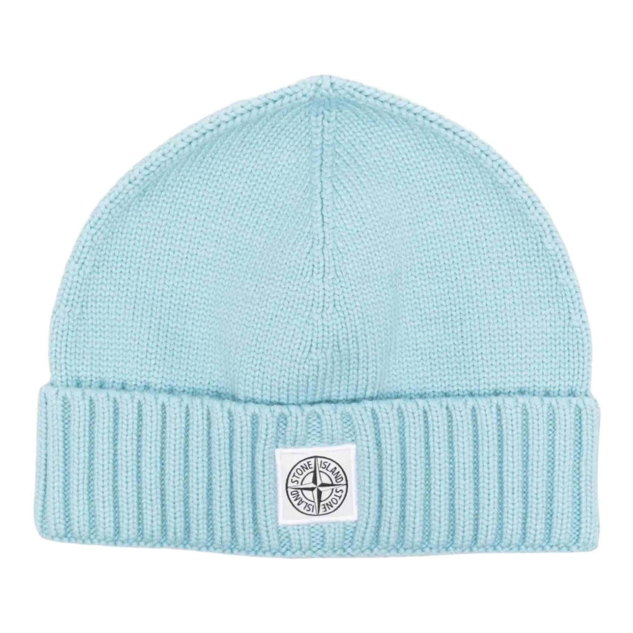 STONE ISLAND cappello tinta unita con logo Azzurro per Bambino 8116N04Z4 AZZURRO STONE ISLAND