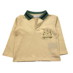 TRUSSARDI polo manica lunga tinta unita con colletto in contrasto Panna per Neonato TIA25130PO PANNA TRUSSARDI