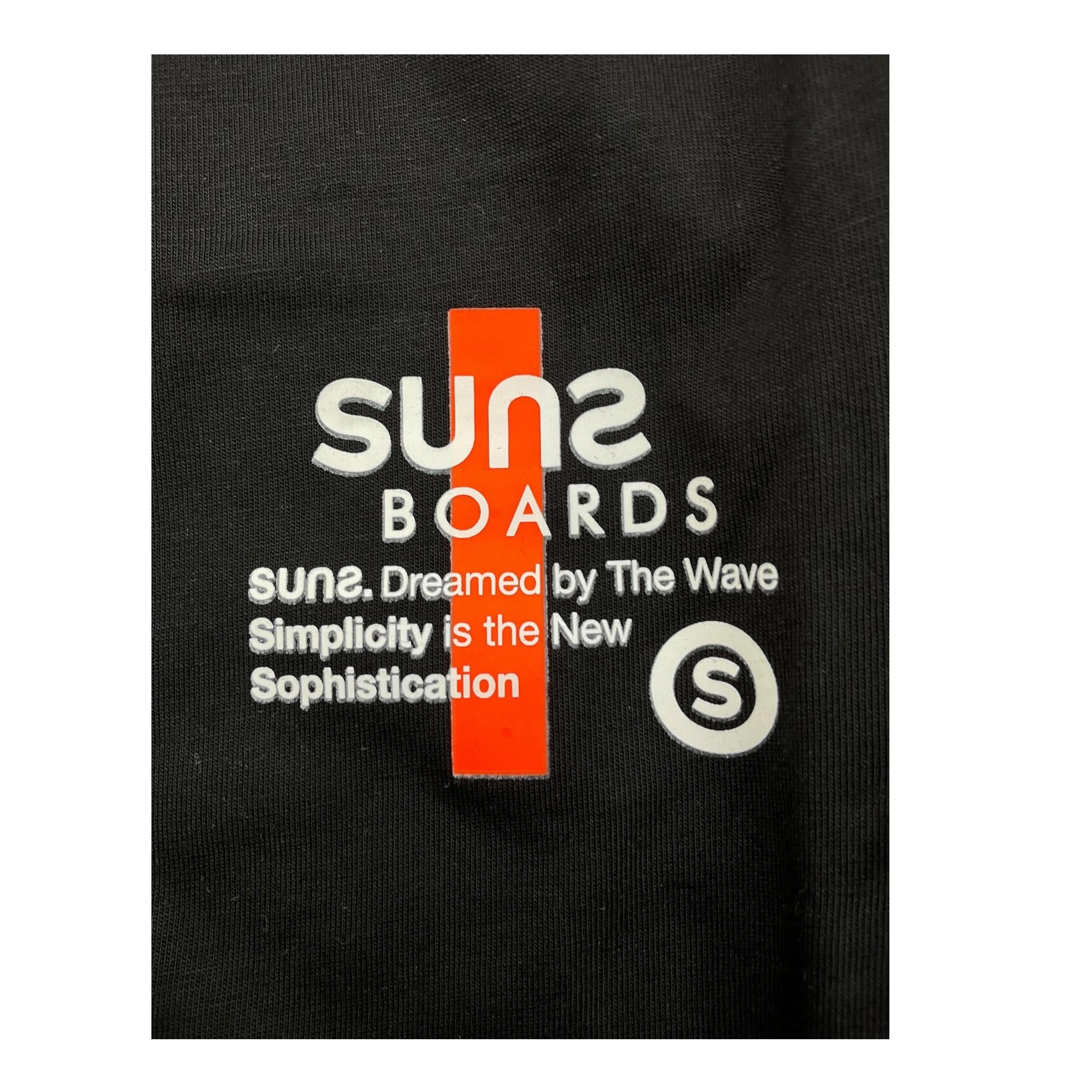 SUNS shirt girocollo tinta unita con stampa Nero per Bambino TSS5302U NERO SUNS