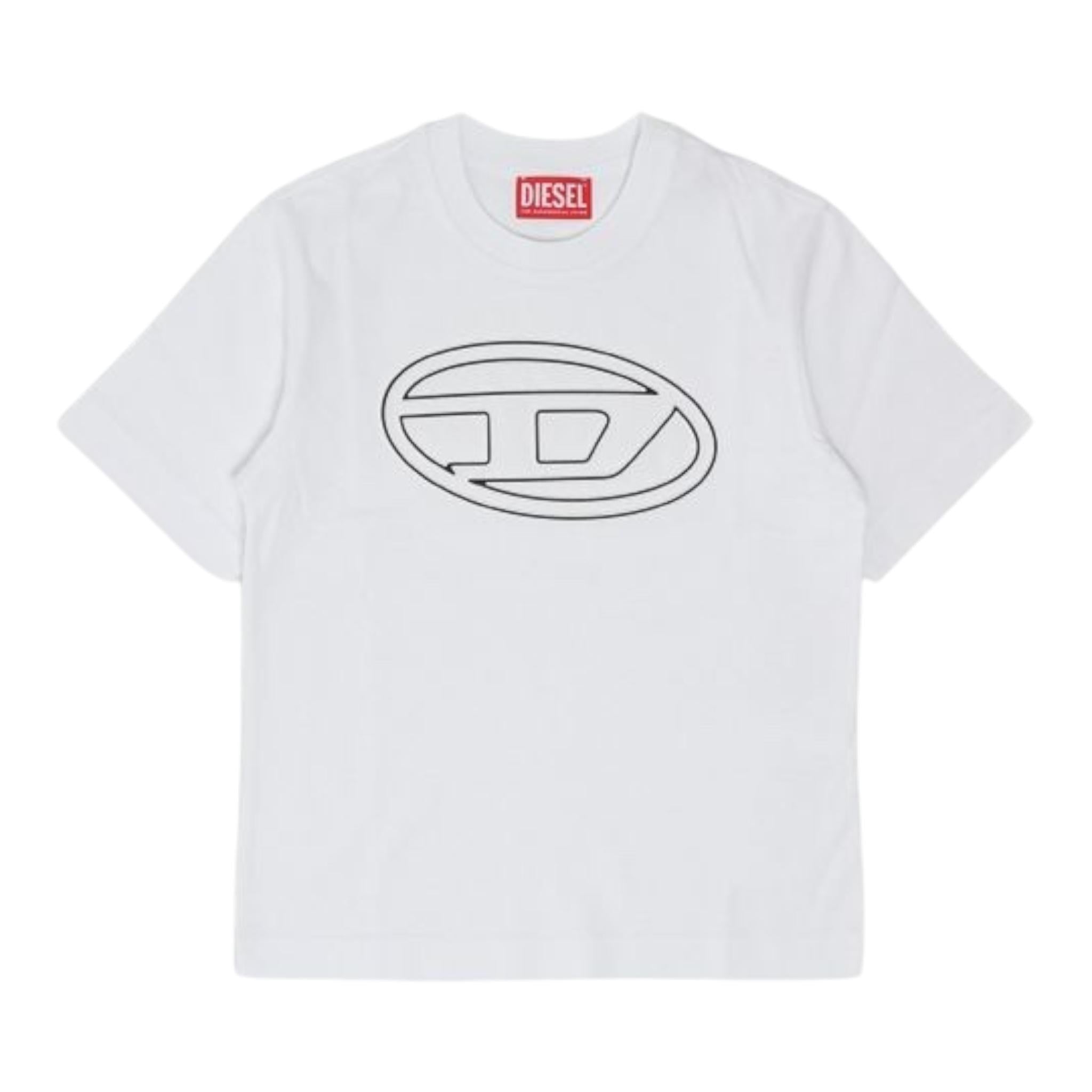 DIESEL t-shirt girocollo tinta unita con logo Bianco per Bambino J01788X BIANCO DIESEL