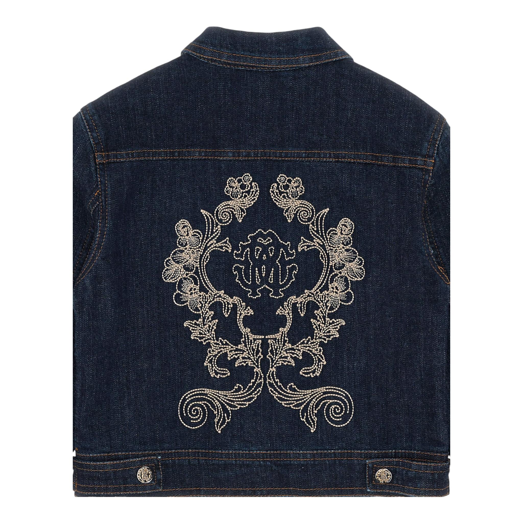 ROBERTO CAVALLI giubbino in denim tinta unita Blu per Bambina TJT42A BLU ROBERTO CAVALLI