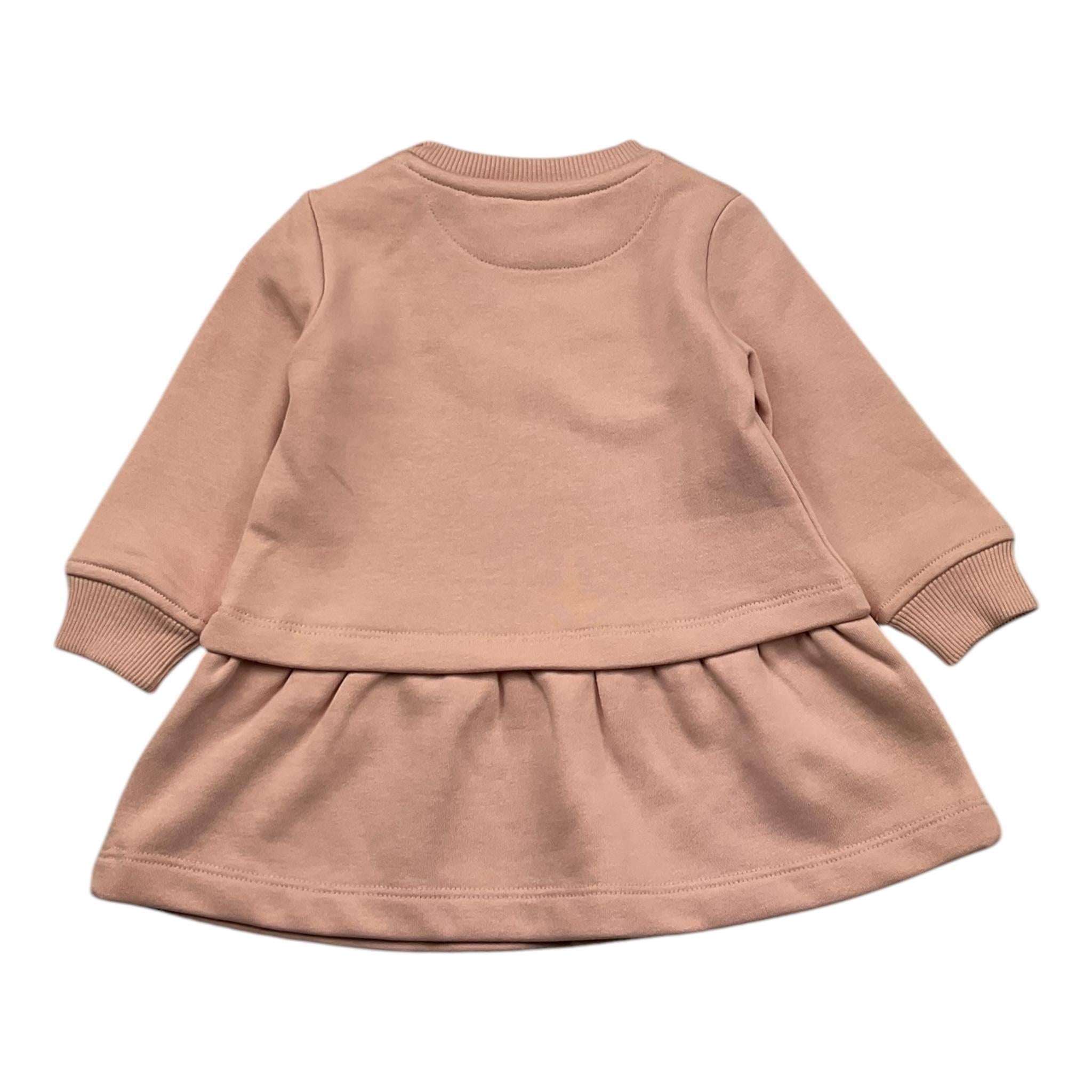 TRUSSARDI abito manica lunga tinta unita con stampa logo Rosa per Neonata TIA25003 ROSA TRUSSARDI