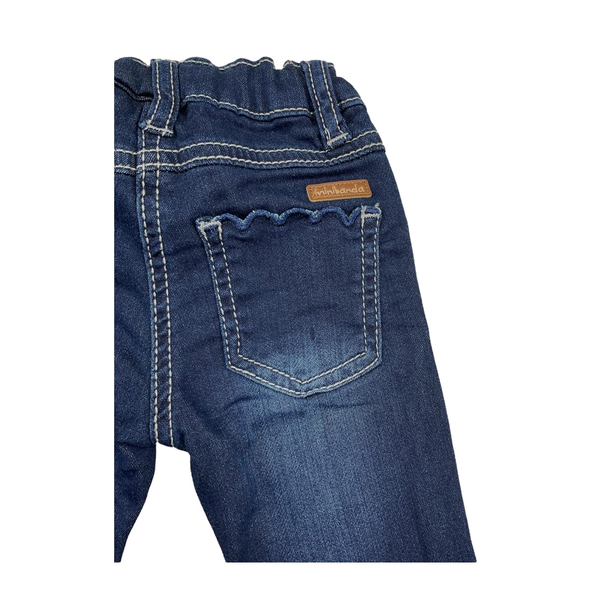 MINI BANDA jeans tinta unita modello zampa Blu per Neonata 3A721 BLU MINI BANDA