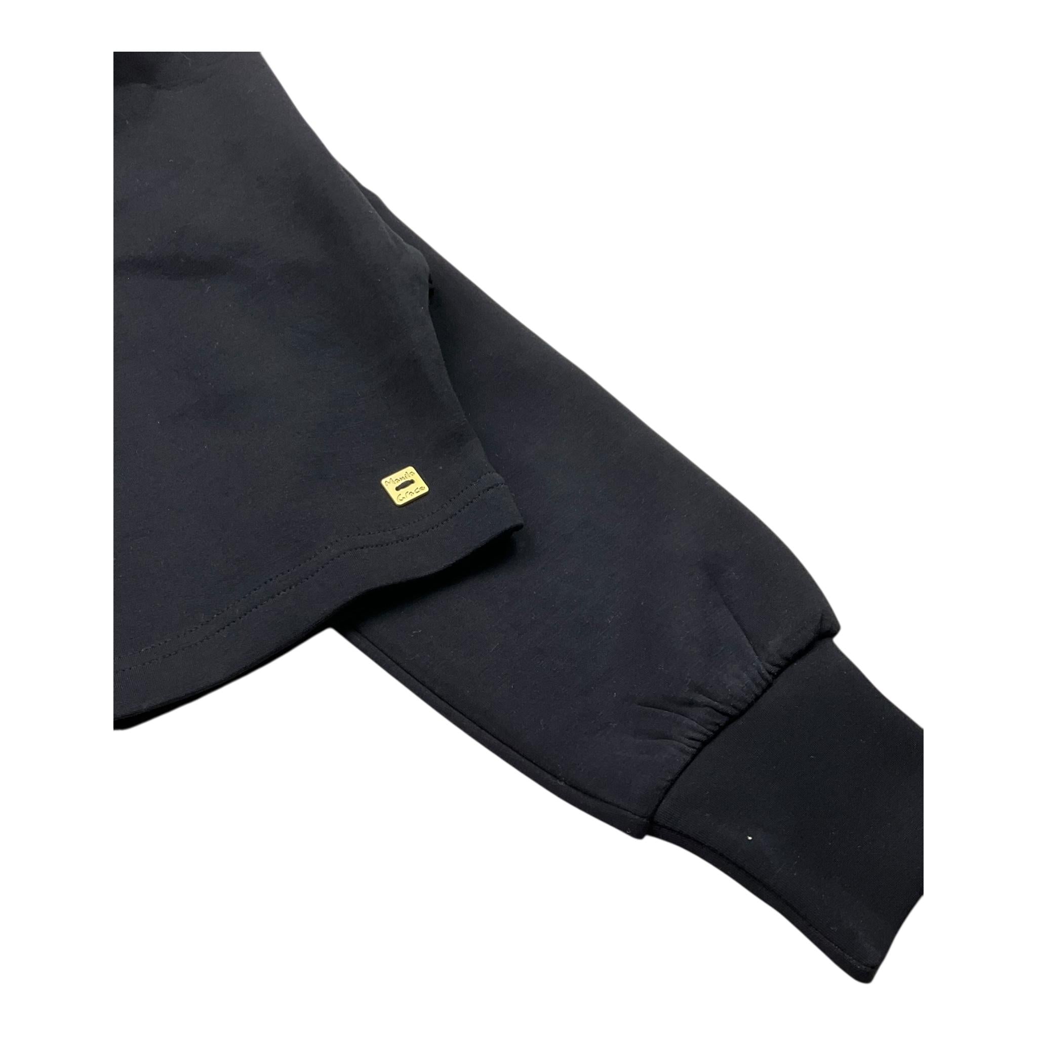 MANILA GRACE felpa tinta unita con cappuccio modello crop Nero per Bambina MFJF24M120 NERO MANILA GRACE