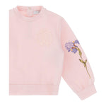 ROBERTO CAVALLI felpa chiusa girocollo tinta unita con stampa in contrasto Rosa per Neonata TJT661 ROSA ROBERTO CAVALLI