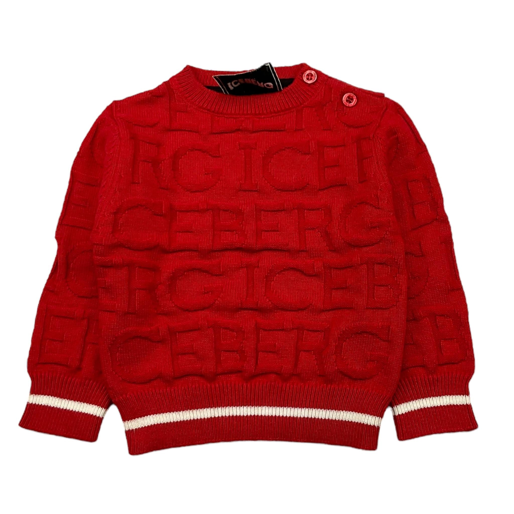 ICEBERG maglia girocollo tinta unita con loghi Rosso per Neonato MGICE5307B ROSSO ICEBERG