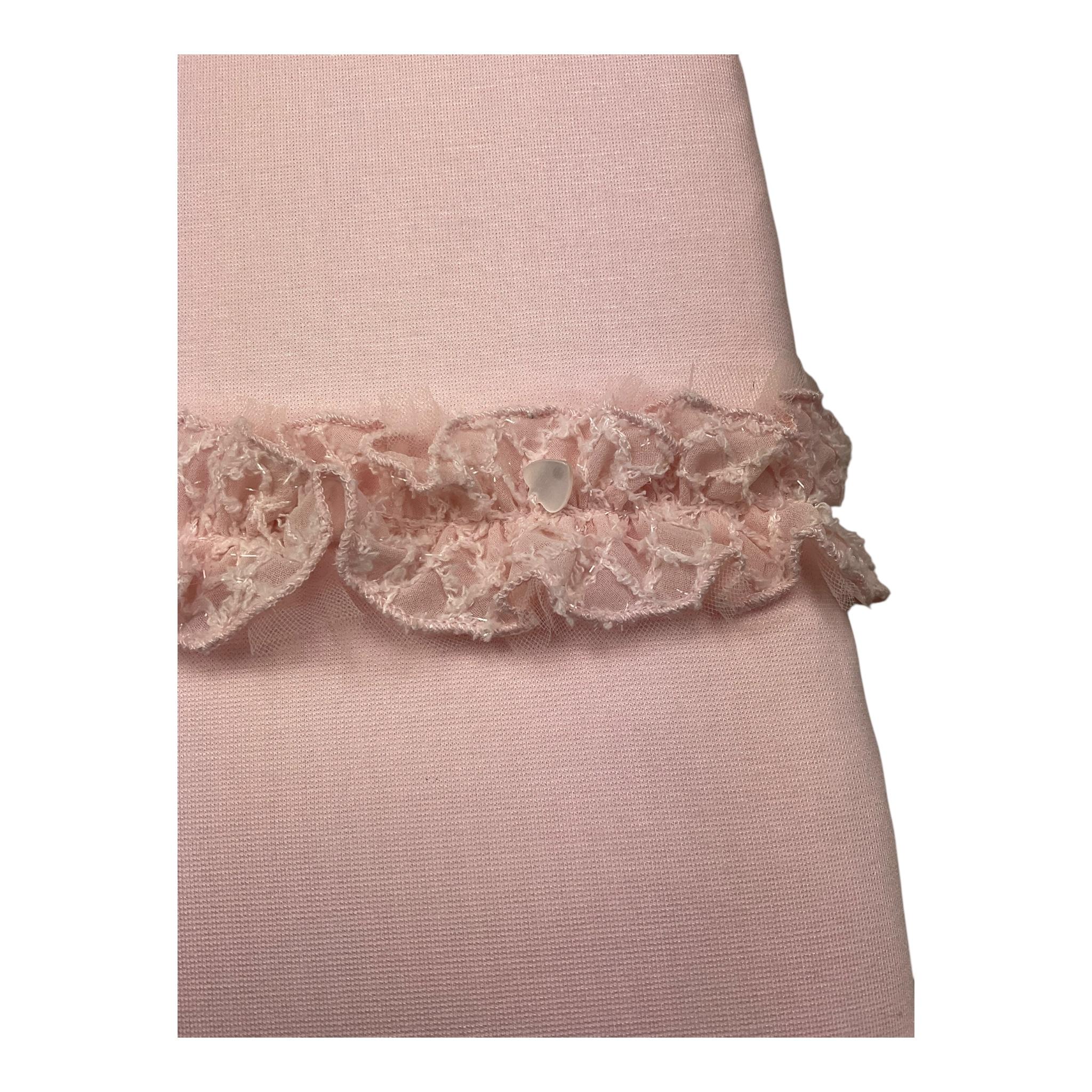 NINNAOH coperta tinta unita con applicazioni Rosa per Neonata I24COP3I ROSA NINNAOH