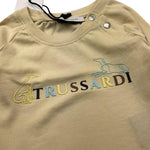 TRUSSARDI shirt girocollo tinta unita con stampa logo Beige per Neonato TIA25173TS BEIGE TRUSSARDI
