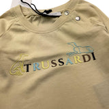 TRUSSARDI shirt girocollo tinta unita con stampa logo Beige per Neonato TIA25173TS BEIGE TRUSSARDI