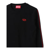 DIESEL maglia tinta unita girocollo con logo Nero per Bambino J02085X NERO DIESEL