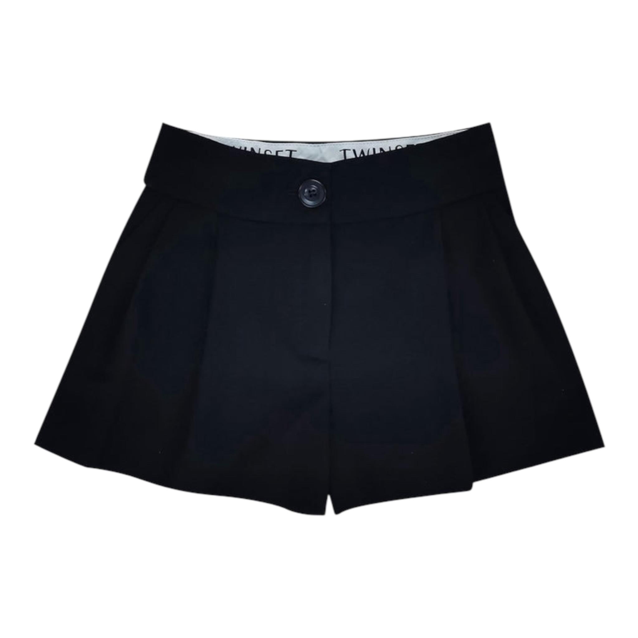 TWINSET short tinta unita con girovita regolabile Nero per Bambina 242GJ211C NERO TWINSET
