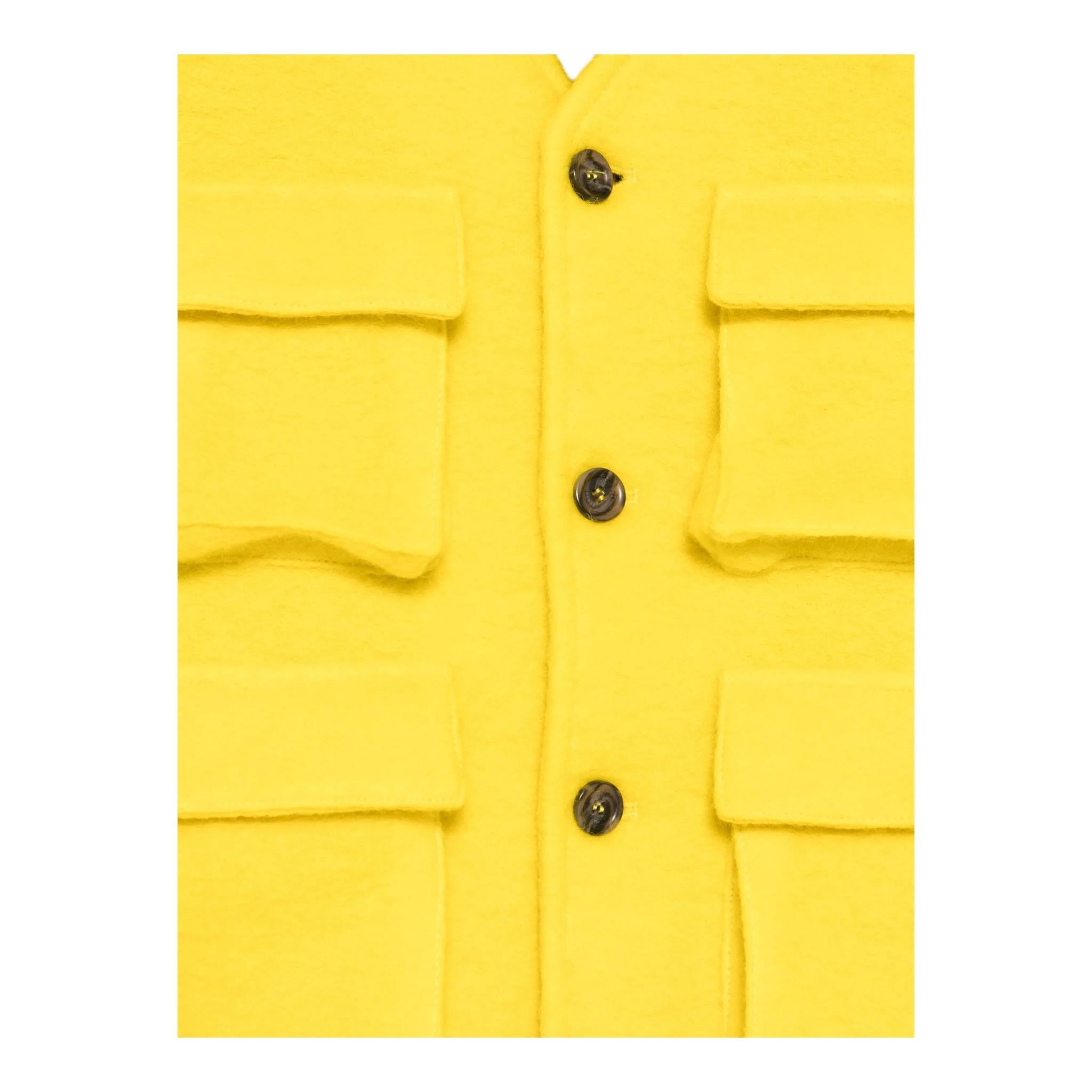 DOU DOU gilet tinta unita con tasconi Giallo per Bambina DV2Q12 GIALLO DOU DOU