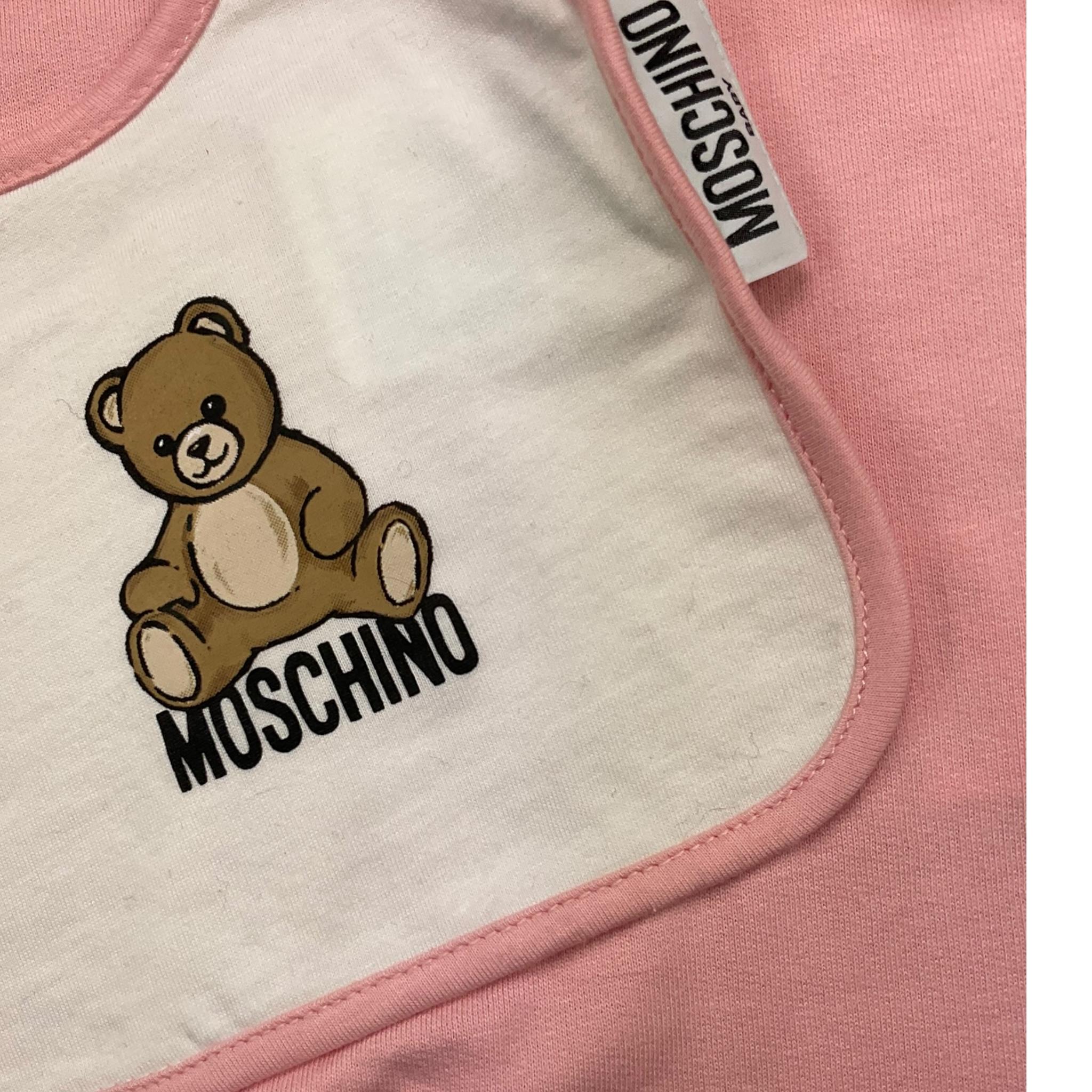 MOSCHINO set tutina tinta unita-cappello-bavetta Rosa per Neonata MUY08B ROSA MOSCHINO