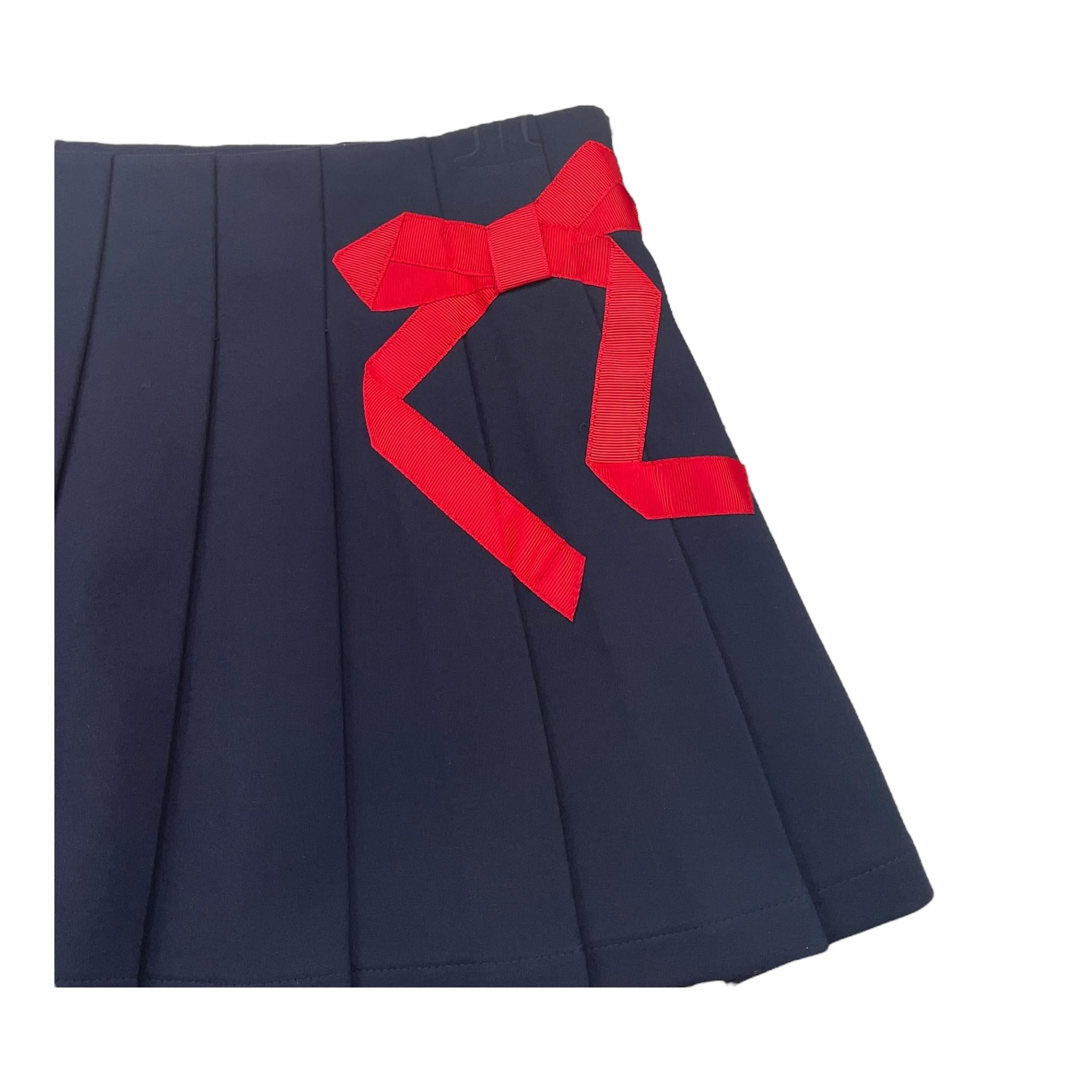TRUSSARDI gonna tinta unita con fiocco Blu per Bambina TGA25074GO BLU TRUSSARDI