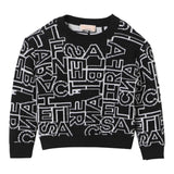 ELISABETTA FRANCHI maglia girocollo tinta unita con stampe in contrasto Nero per Bambina EGMA029 NERO ELISABETTA FRANCHI