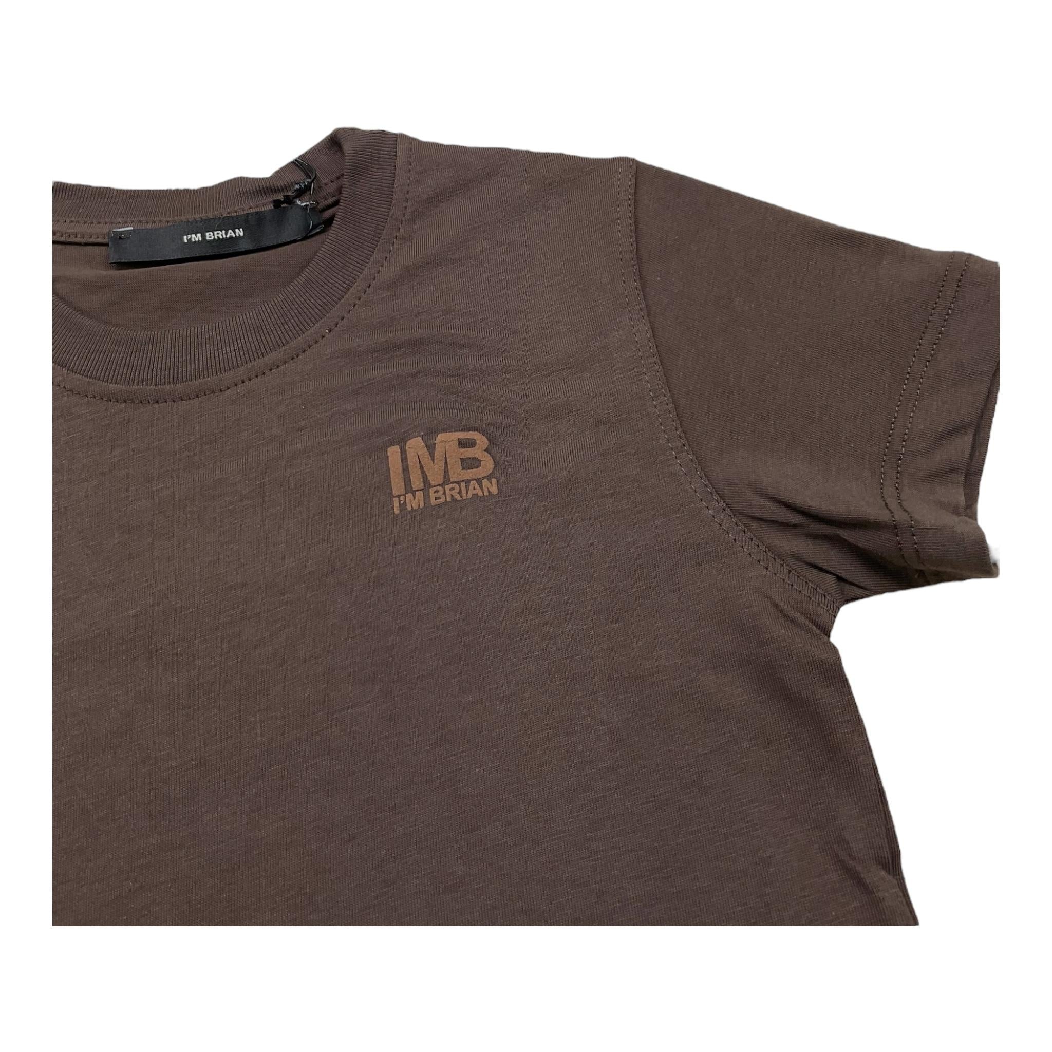 I'M BRIAN t-shirt girocollo tinta unita con logo Marrone per Bambino TS3142JXX MARRONE I'M BRIAN