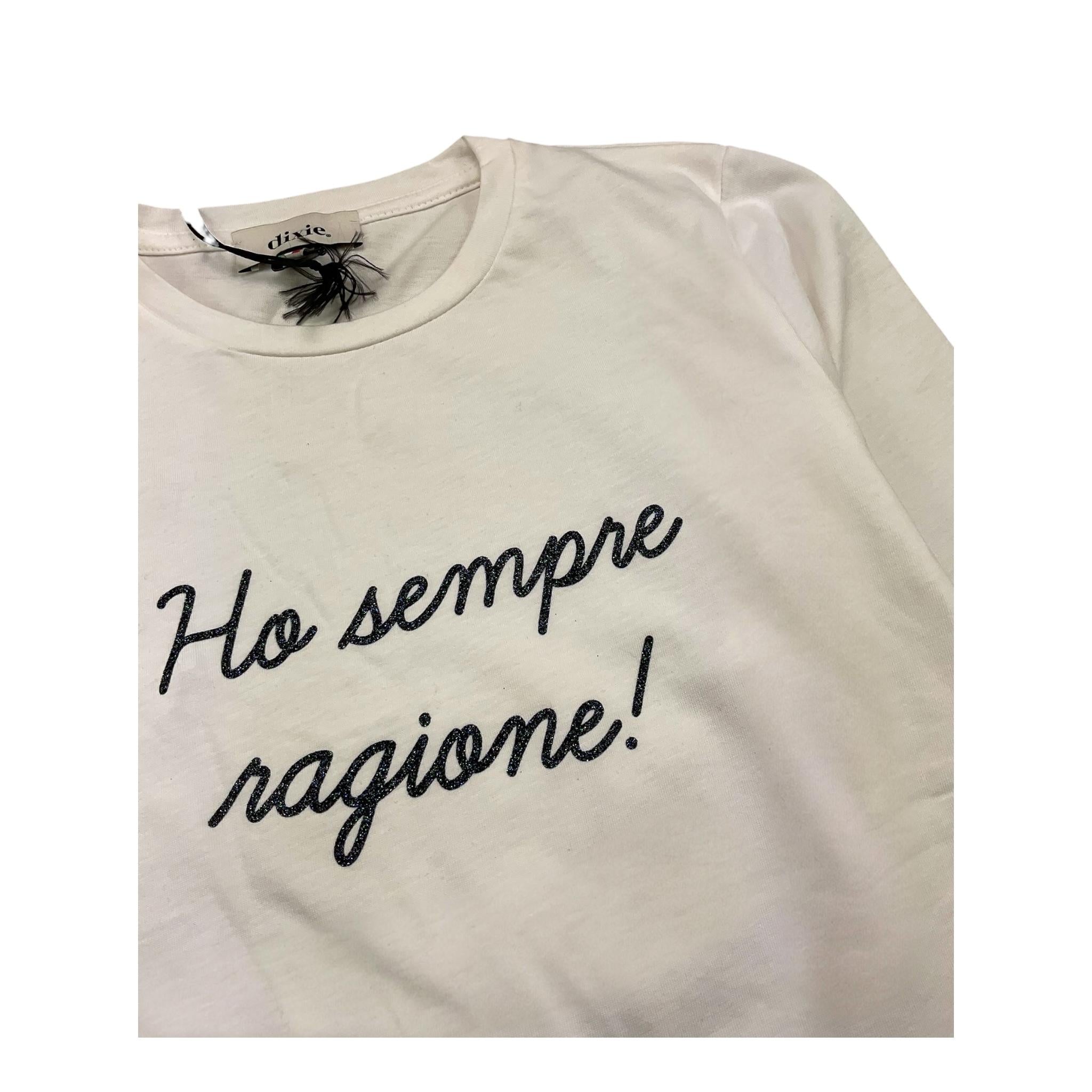DIXIE shirt girocollo tinta unita con stampa Panna per Bambina SHDI PANNA DIXIE