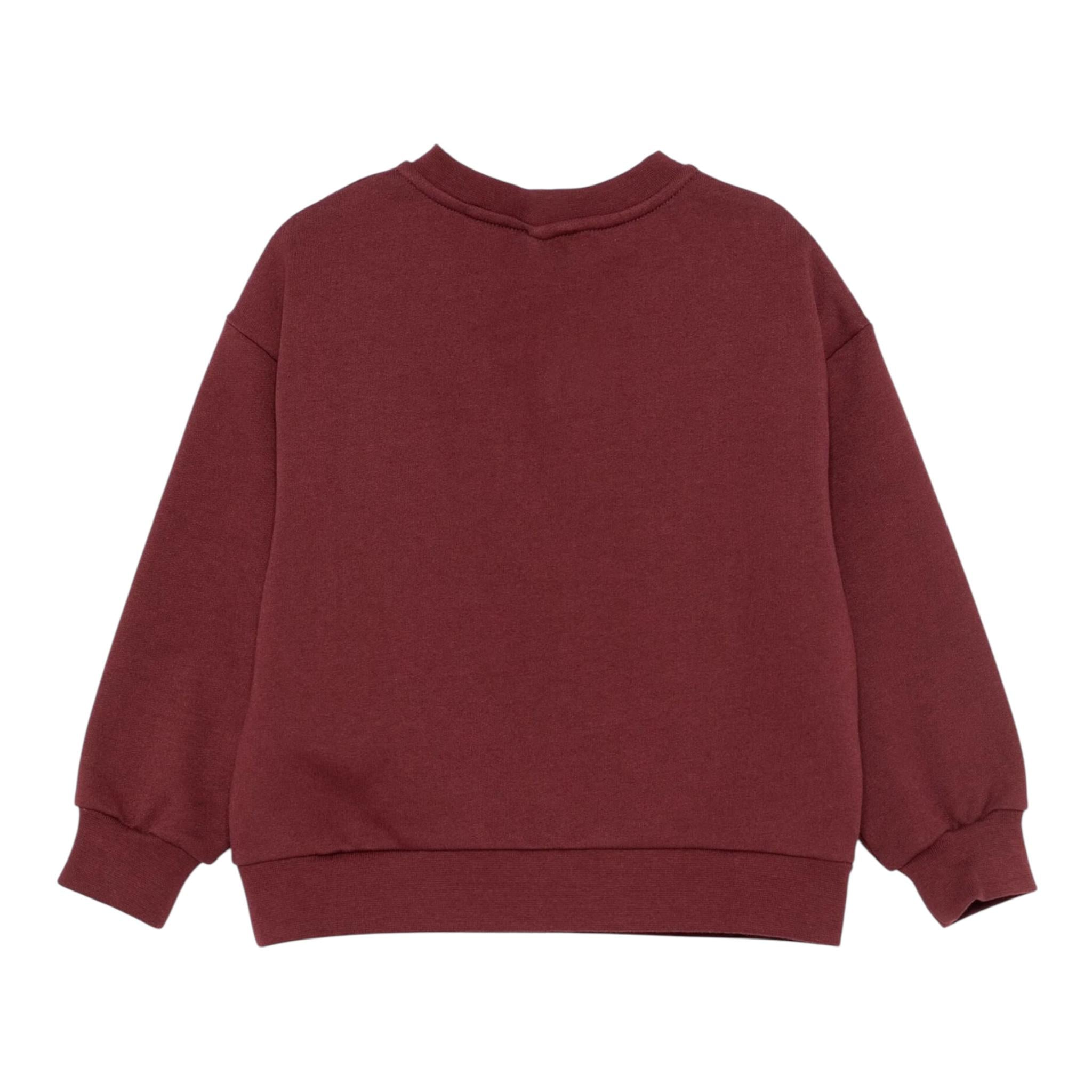 ELISABETTA FRANCHI felpa chiusa girocoll tinta unita con logo Bordeaux per Bambina EGFE048 BORDEAUX ELISABETTA FRANCHI