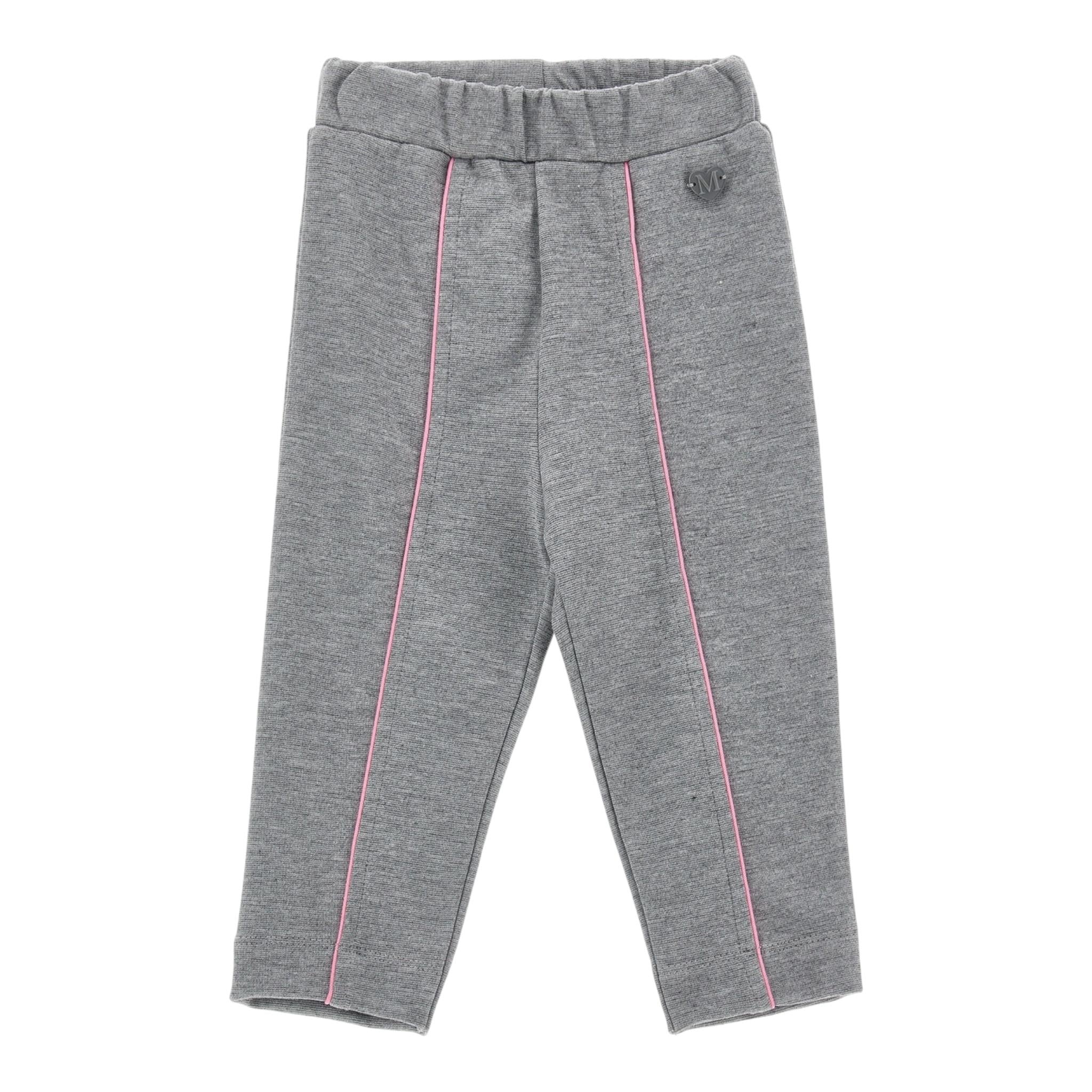 MONNALISA leggins tinta unita con profili in contrasto Grigio per Neonata 37D405 GRIGIO MONNALISA