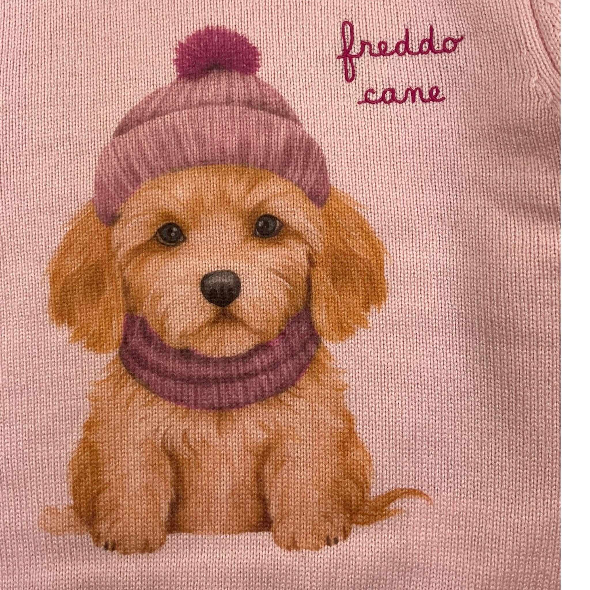 SAINT BARTH maglia tinta unita girocollo con stampa Rosa per Bambina PUPPY ROSA SAINT BARTH