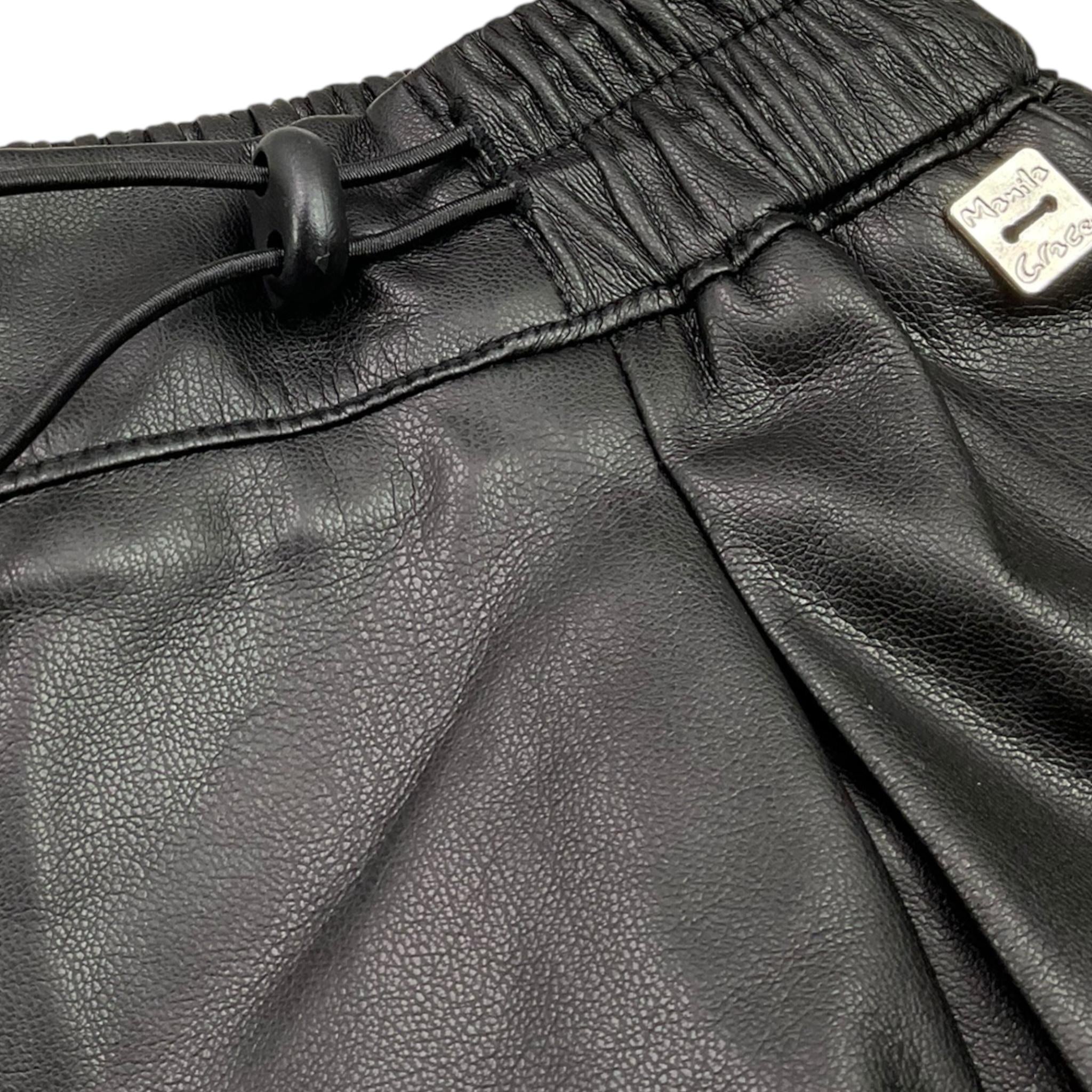 MANILA GRACE short in ecopelle tinta unita con elastico in vita Nero per Bambina MFJF24P114 NERO MANILA GRACE