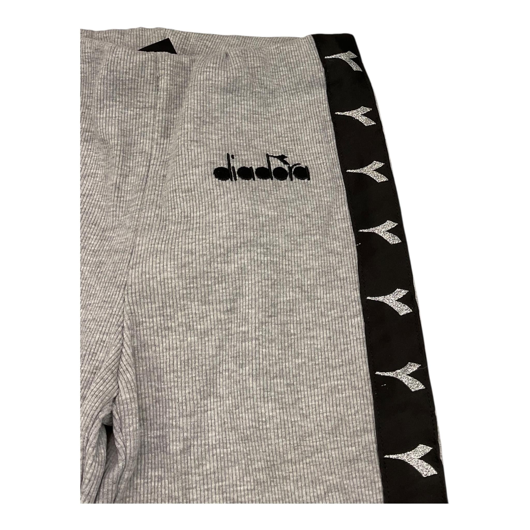 DIADORA pantalone tinta unita modello zampa con profili logati Grigio per Bambina F4IJGLG138 GRIGIO DIADORA