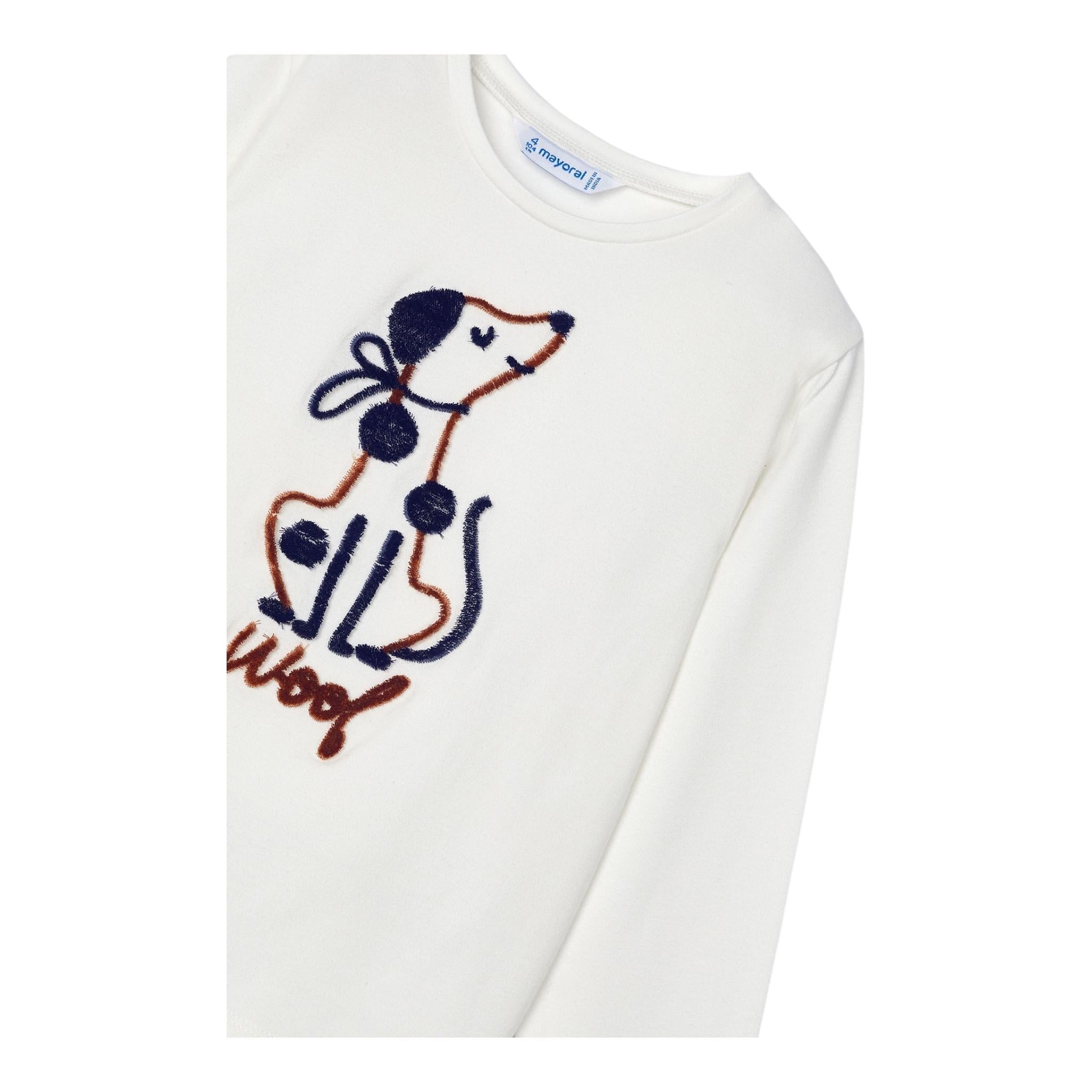 MAYORAL shirt girocollo tinta unita con stampa Bianco per Bambino 4068 BIANCO MAYORAL