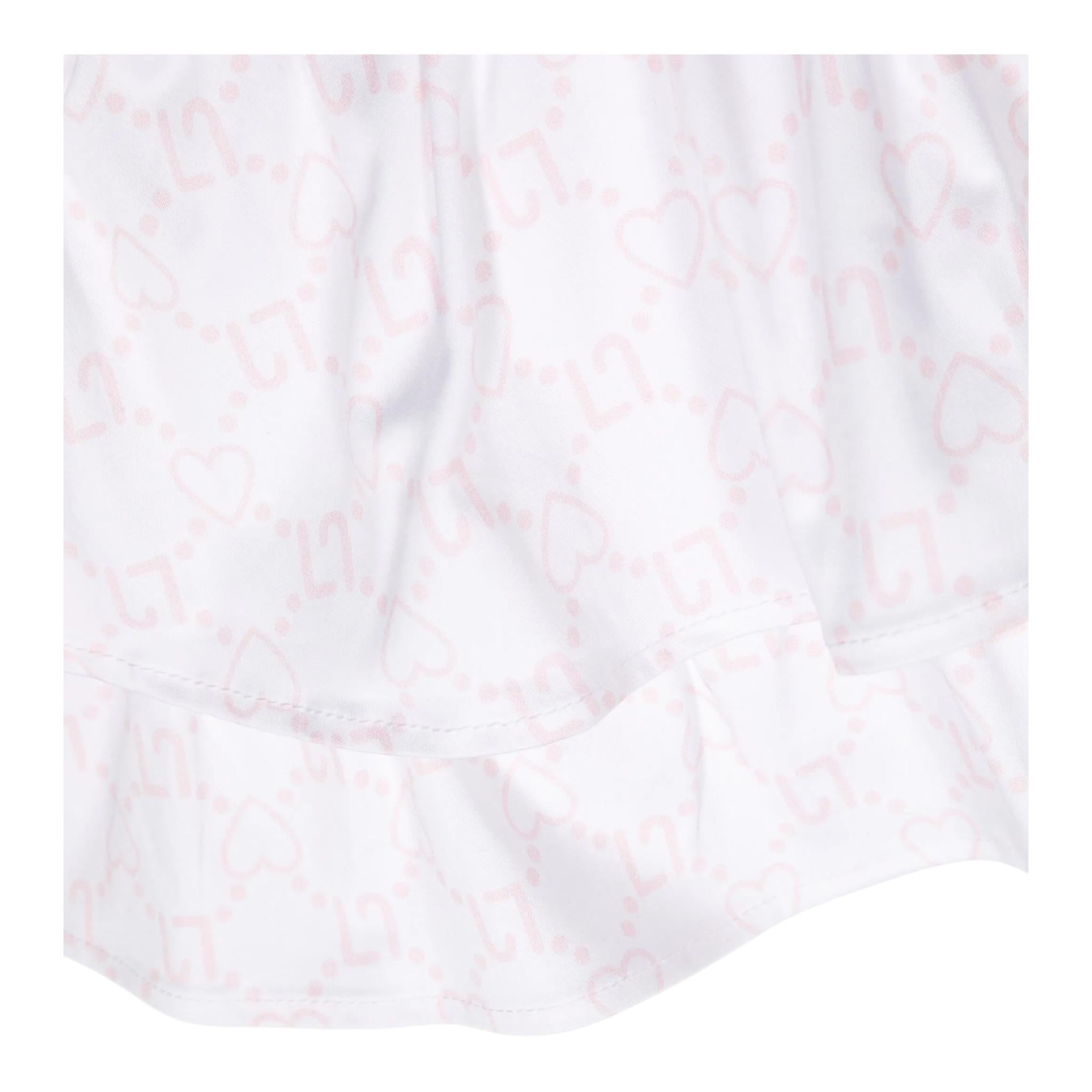 Liu Jo Gonna Tinta Unita con Stampa Cuori Bianco per Neonata HA4006 BIANCO LIU JO