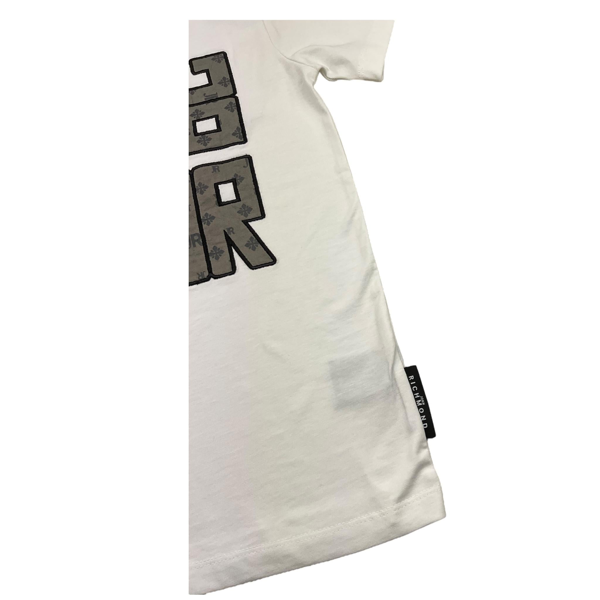 JOHN RICHMOND t-shirt girocollo tinta unita con stampa Bianco per Bambino RBA25098TS BIANCO JOHN RICHMOND