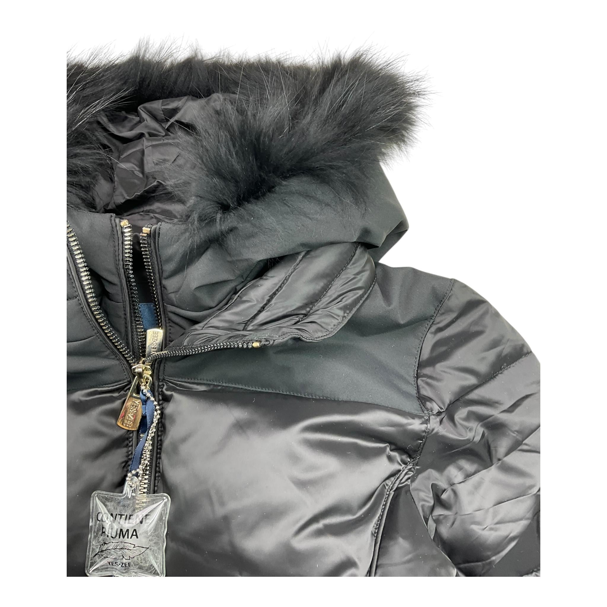 YES ZEE giubbino tinta unita con zip e cappuccio Nero per Bambina J016 NERO YES ZEE