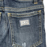 DOLCE & GABBANA jeans tinta unita con girovita regolabile Blu per Bambino L42F05 BLU DOLCE & GABBANA
