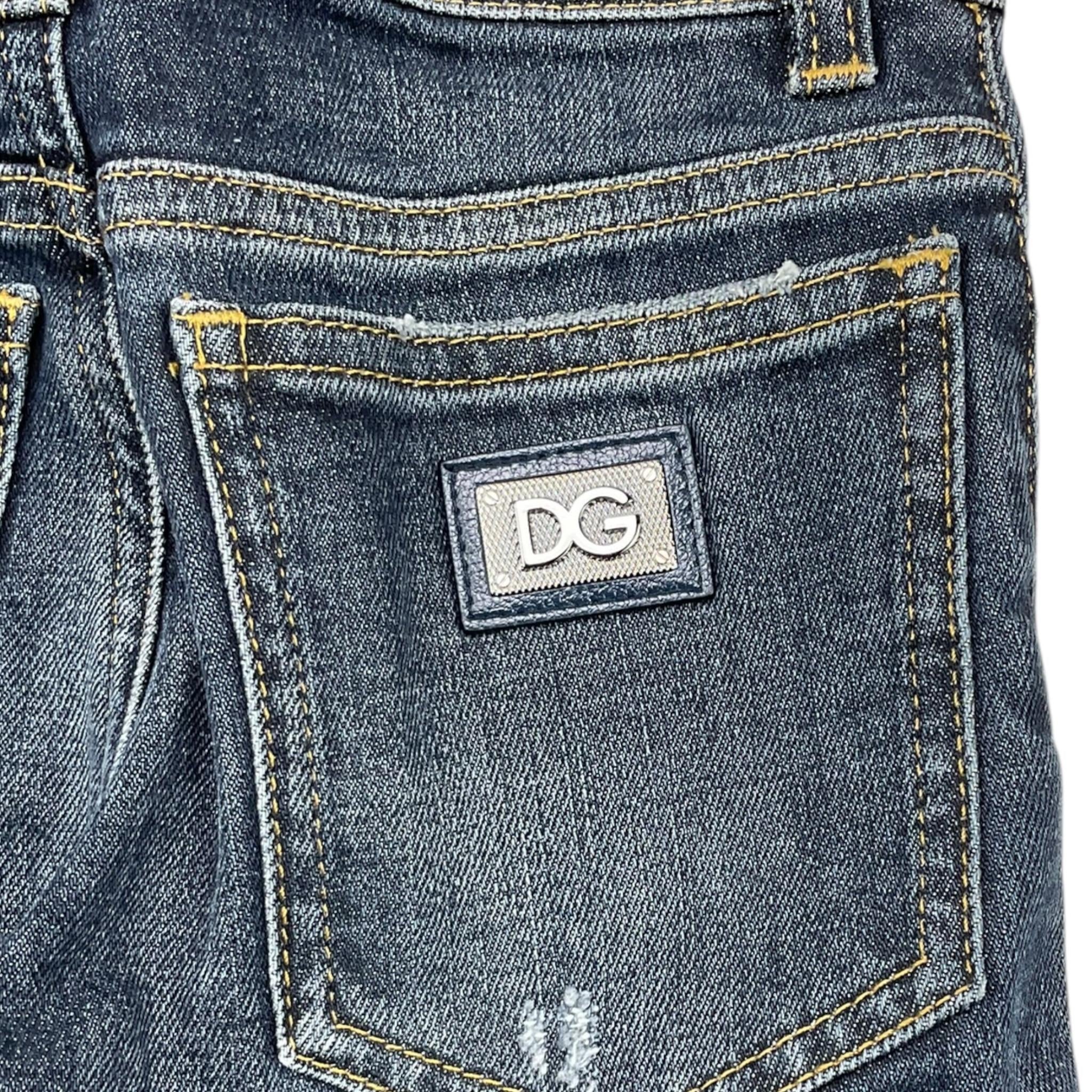 DOLCE & GABBANA jeans tinta unita con girovita regolabile Blu per Bambino L42F05 BLU DOLCE & GABBANA